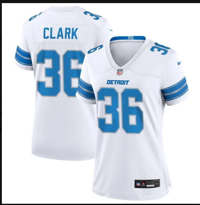 2026 Men Detroit Lions #36 Clark white Nike Limited NFL Jersey 1011